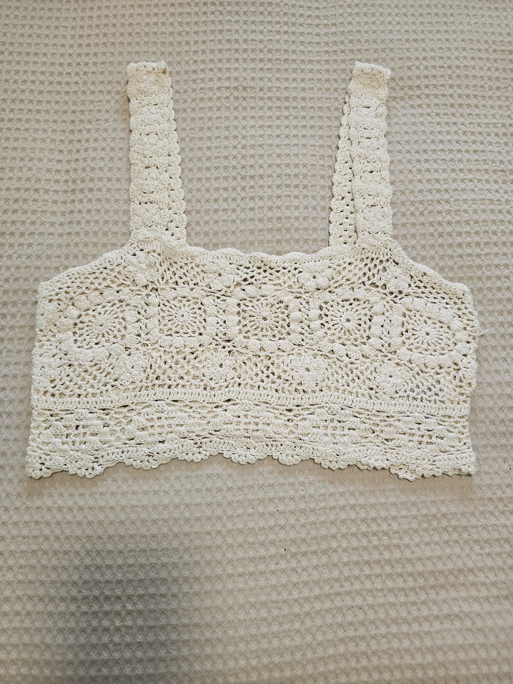 Free People Lost In Your Eyes Crochet Top | Boho Cotton Open Knit | Size medium